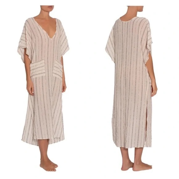 NWT EBERJEY Boho Gauze Luz Caftan Swim Cover-Up Dress (D7) - Picture 1 of 7